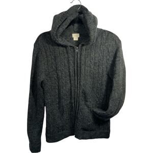 VTG Alps Full Zip Hooded Sweater Womens M Wool Blend Warm Outdoors Minimalist
